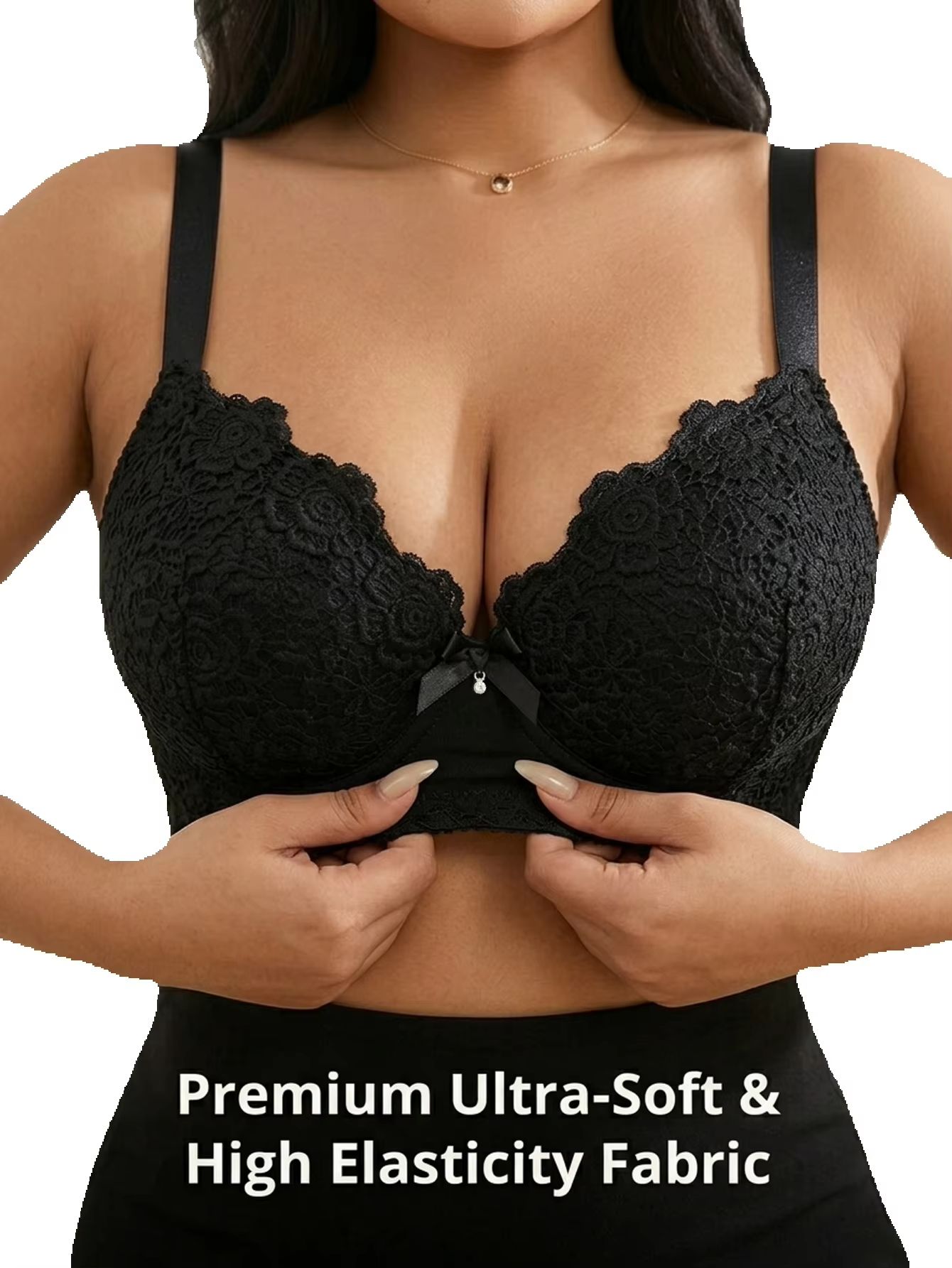 Plus size bh met bloemenprint, - Plunge Bra Push Up recensie en prijs